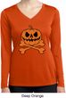 Halloween Pumpkin Skeleton Ladies Dry Wicking Long Sleeve Shirt