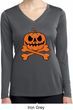 Halloween Pumpkin Skeleton Ladies Dry Wicking Long Sleeve Shirt
