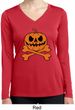Halloween Pumpkin Skeleton Ladies Dry Wicking Long Sleeve Shirt