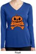 Halloween Pumpkin Skeleton Ladies Dry Wicking Long Sleeve Shirt