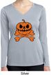 Halloween Pumpkin Skeleton Ladies Dry Wicking Long Sleeve Shirt