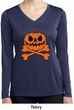 Halloween Pumpkin Skeleton Ladies Dry Wicking Long Sleeve Shirt