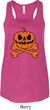 Halloween Pumpkin Skeleton Ladies Flowy Racerback Tanktop
