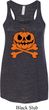 Halloween Pumpkin Skeleton Ladies Flowy Racerback Tanktop