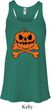 Halloween Pumpkin Skeleton Ladies Flowy Racerback Tanktop
