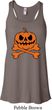 Halloween Pumpkin Skeleton Ladies Flowy Racerback Tanktop