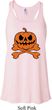 Halloween Pumpkin Skeleton Ladies Flowy Racerback Tanktop
