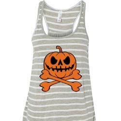 Halloween Pumpkin Skeleton Ladies Flowy Racerback Tanktop Halloween Pumpkin Skeleton Ladies Flowy Racerback Tanktop
