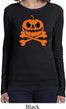 Halloween Pumpkin Skeleton Ladies Long Sleeve Shirt