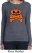 Halloween Pumpkin Skeleton Ladies Long Sleeve Shirt