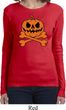 Halloween Pumpkin Skeleton Ladies Long Sleeve Shirt