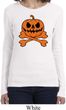 Halloween Pumpkin Skeleton Ladies Long Sleeve Shirt