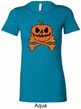 Halloween Pumpkin Skeleton Ladies Longer Length Shirt