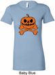 Halloween Pumpkin Skeleton Ladies Longer Length Shirt