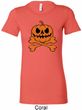 Halloween Pumpkin Skeleton Ladies Longer Length Shirt