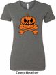 Halloween Pumpkin Skeleton Ladies Longer Length Shirt