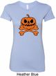 Halloween Pumpkin Skeleton Ladies Longer Length Shirt