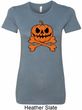 Halloween Pumpkin Skeleton Ladies Longer Length Shirt