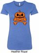 Halloween Pumpkin Skeleton Ladies Longer Length Shirt