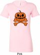 Halloween Pumpkin Skeleton Ladies Longer Length Shirt