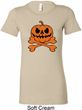 Halloween Pumpkin Skeleton Ladies Longer Length Shirt