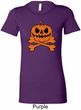 Halloween Pumpkin Skeleton Ladies Longer Length Shirt