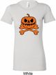 Halloween Pumpkin Skeleton Ladies Longer Length Shirt