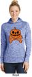 Halloween Pumpkin Skeleton Ladies Moisture Wicking Hoodie