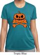 Halloween Pumpkin Skeleton Ladies Moisture Wicking Shirt