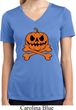 Halloween Pumpkin Skeleton Ladies Moisture Wicking V-neck Shirt