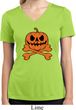 Halloween Pumpkin Skeleton Ladies Moisture Wicking V-neck Shirt