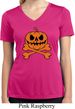 Halloween Pumpkin Skeleton Ladies Moisture Wicking V-neck Shirt