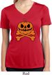 Halloween Pumpkin Skeleton Ladies Moisture Wicking V-neck Shirt