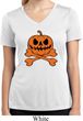 Halloween Pumpkin Skeleton Ladies Moisture Wicking V-neck Shirt