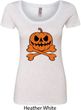 Halloween Pumpkin Skeleton Ladies Scoop Neck Shirt
