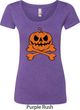 Halloween Pumpkin Skeleton Ladies Scoop Neck Shirt