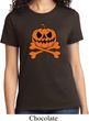 Halloween Pumpkin Skeleton Ladies Shirt