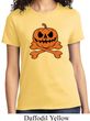 Halloween Pumpkin Skeleton Ladies Shirt