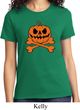 Halloween Pumpkin Skeleton Ladies Shirt