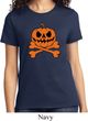 Halloween Pumpkin Skeleton Ladies Shirt