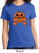 Halloween Pumpkin Skeleton Ladies Shirt