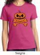 Halloween Pumpkin Skeleton Ladies Shirt