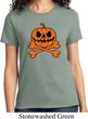 Halloween Pumpkin Skeleton Ladies Shirt