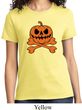 Halloween Pumpkin Skeleton Ladies Shirt