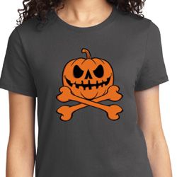 Halloween Pumpkin Skeleton Ladies Shirt Halloween Pumpkin Skeleton Ladies Shirt