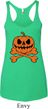 Halloween Pumpkin Skeleton Ladies Tri Blend Racerback Tank Top