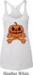 Halloween Pumpkin Skeleton Ladies Tri Blend Racerback Tank Top