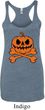 Halloween Pumpkin Skeleton Ladies Tri Blend Racerback Tank Top