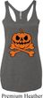 Halloween Pumpkin Skeleton Ladies Tri Blend Racerback Tank Top