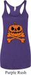 Halloween Pumpkin Skeleton Ladies Tri Blend Racerback Tank Top